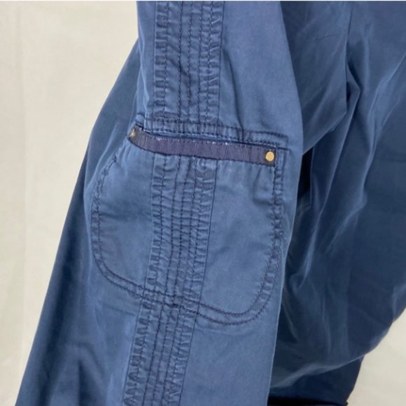 CHICO'S Adjustable Leg Blue Utility Pants - Size 2/Large - Picture 5 of 8